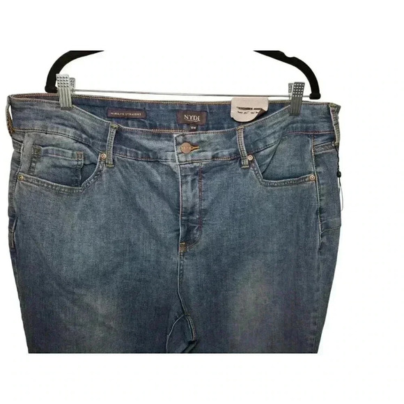 NYDJ Jeans Women 18W Marilyn Straight Cool Embrace Lift Tuck Medium Wash Stretch - Picture 4 of 12